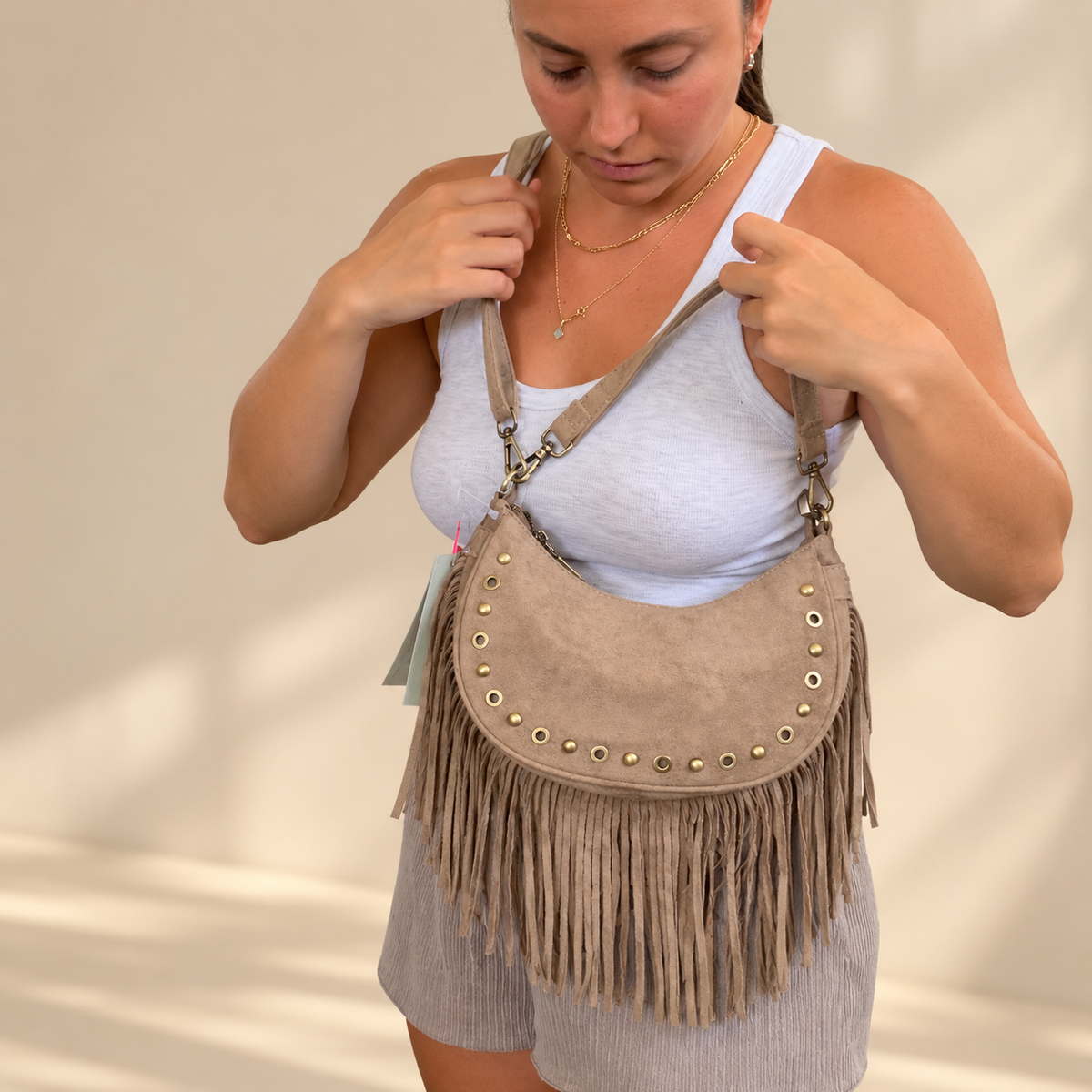 Bolso Mediano Flecos ante