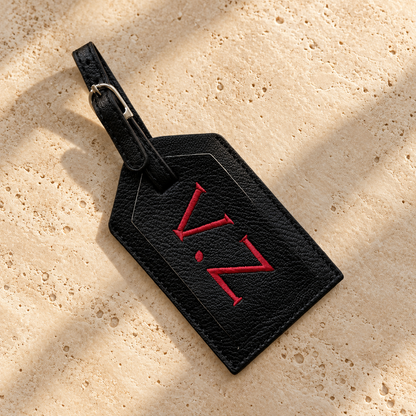 Etiqueta de Viaje Negra • Personalizable