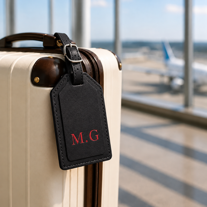 Etiqueta de Viaje Negra • Personalizable